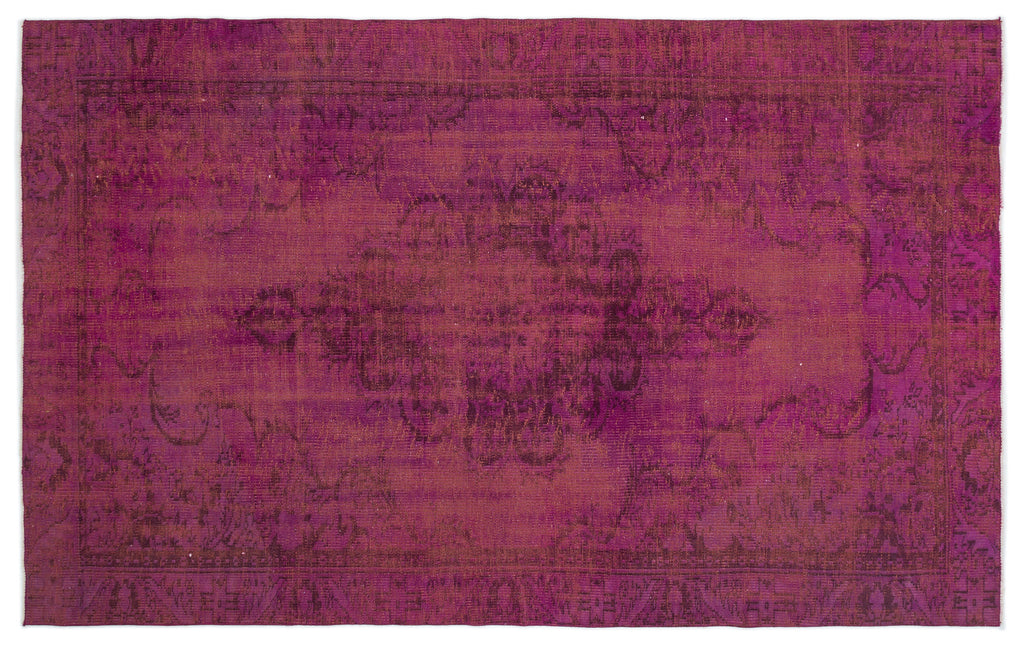 Red Over Dyed Vintage Rug 5'9'' x 9'1'' ft 175 x 276 cm