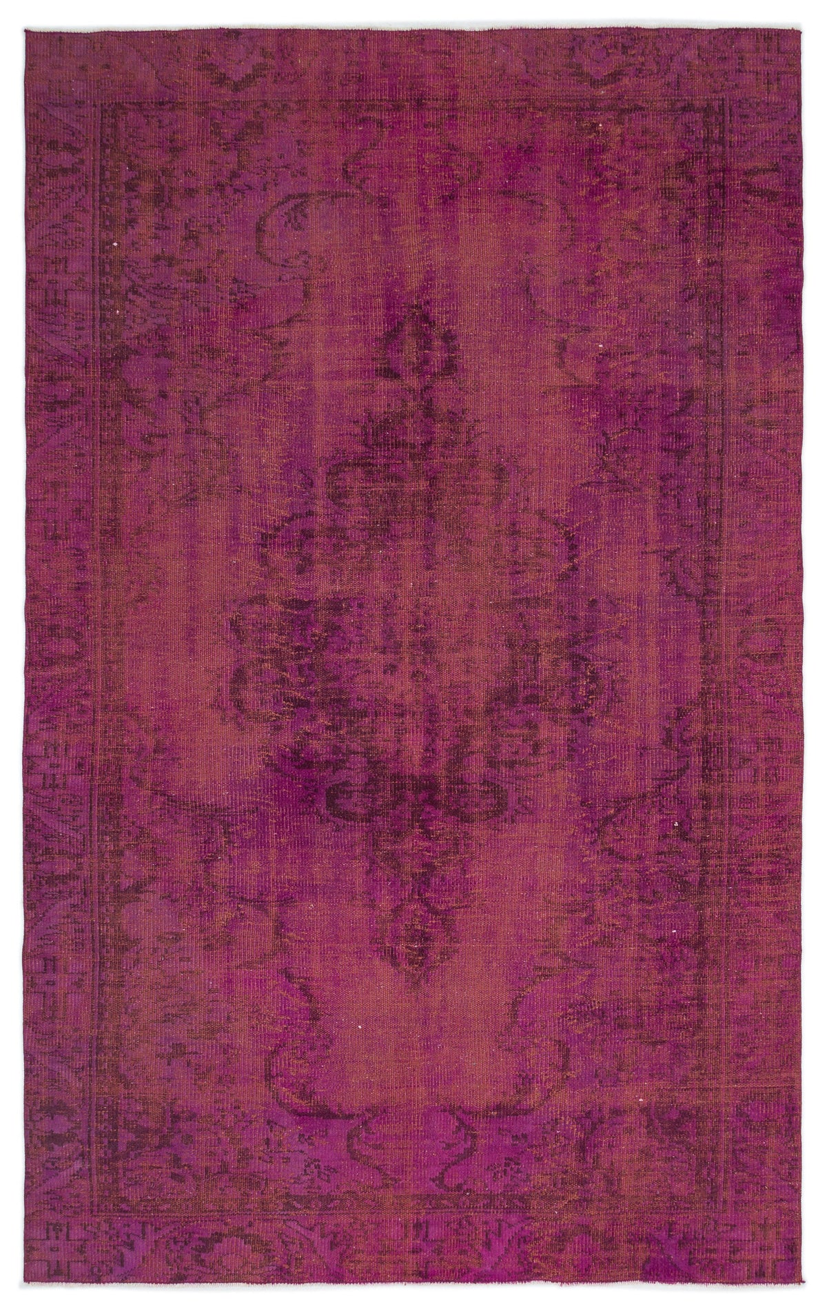 Red Over Dyed Vintage Rug 5&#39;9&#39;&#39; x 9&#39;1&#39;&#39; ft 175 x 276 cm