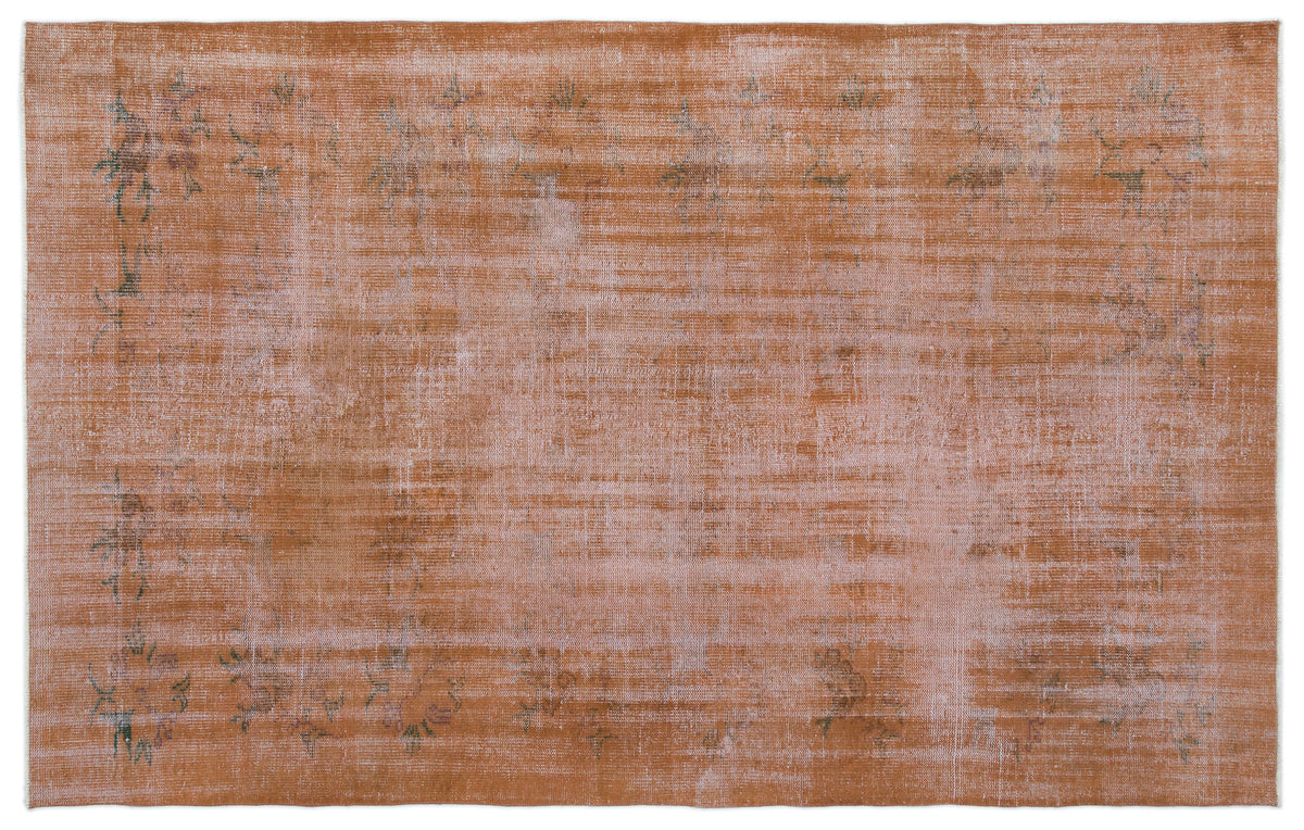 Brown Over Dyed Vintage Rug 5&#39;12&#39;&#39; x 9&#39;4&#39;&#39; ft 182 x 285 cm