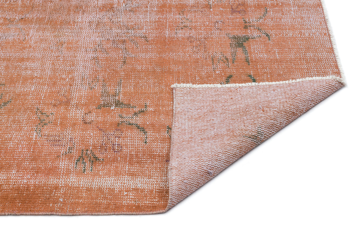 Brown Over Dyed Vintage Rug 5&#39;12&#39;&#39; x 9&#39;4&#39;&#39; ft 182 x 285 cm