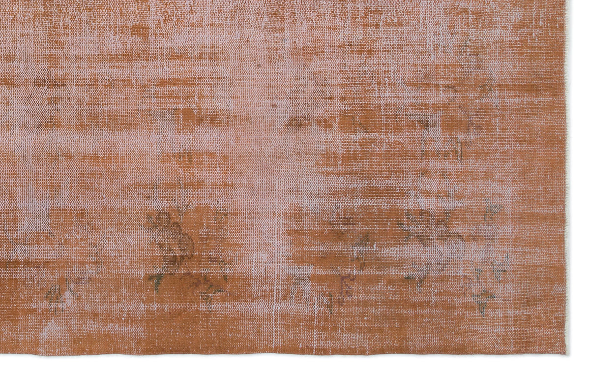 Brown Over Dyed Vintage Rug 5&#39;12&#39;&#39; x 9&#39;4&#39;&#39; ft 182 x 285 cm
