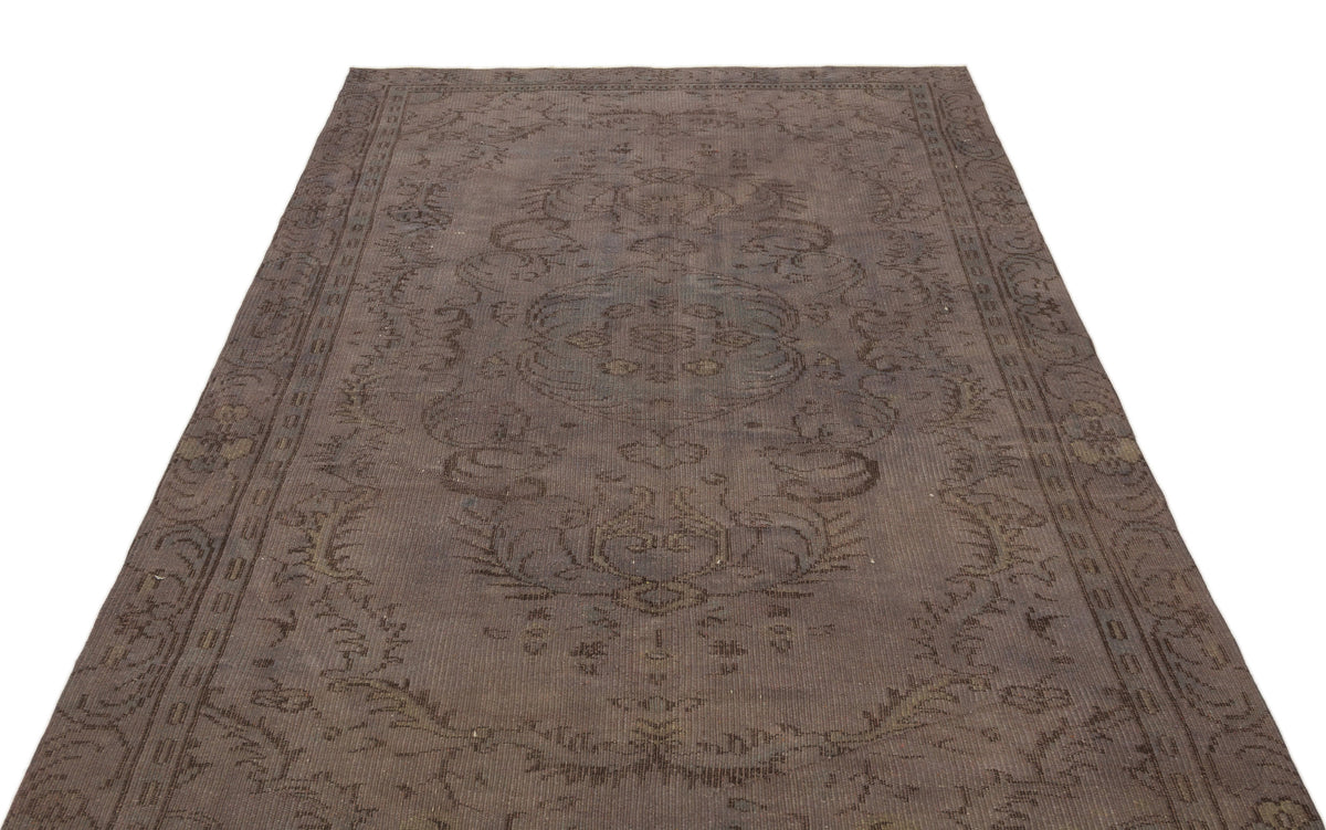Gray Over Dyed Vintage Rug 5&#39;4&#39;&#39; x 8&#39;10&#39;&#39; ft 163 x 268 cm