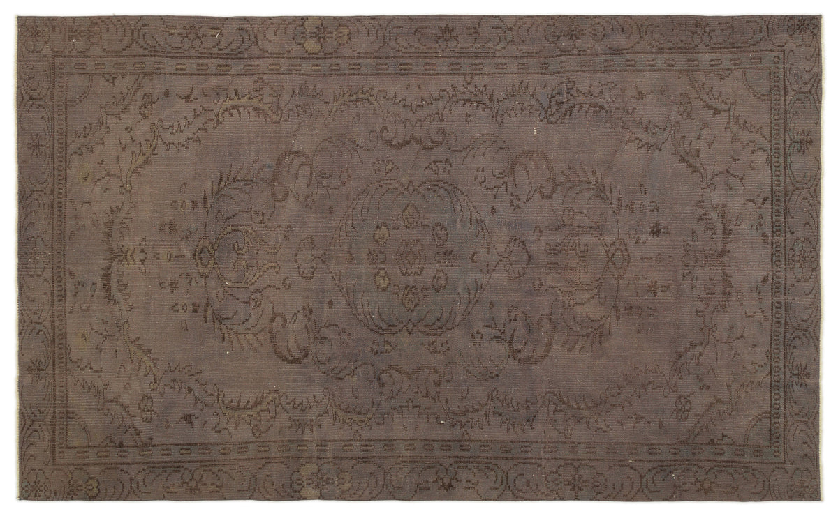 Gray Over Dyed Vintage Rug 5&#39;4&#39;&#39; x 8&#39;10&#39;&#39; ft 163 x 268 cm