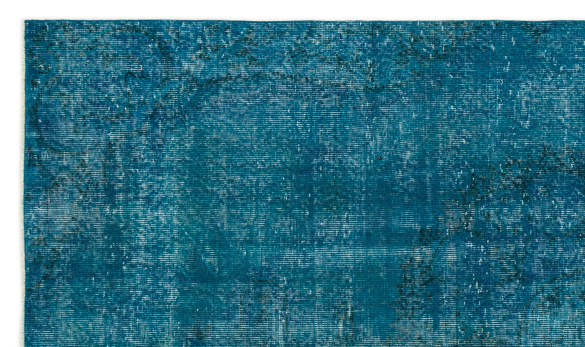 Turquoise  Over Dyed Vintage Rug 5&#39;1&#39;&#39; x 8&#39;7&#39;&#39; ft 154 x 261 cm