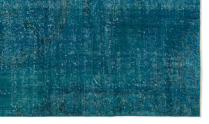 Turquoise  Over Dyed Vintage Rug 5'1'' x 8'7'' ft 154 x 261 cm