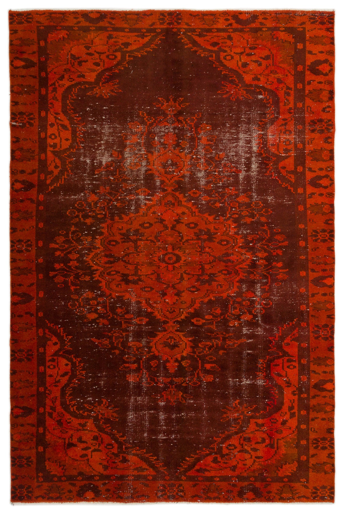 Retro Over Dyed Vintage Rug 5&#39;11&#39;&#39; x 8&#39;11&#39;&#39; ft 181 x 273 cm