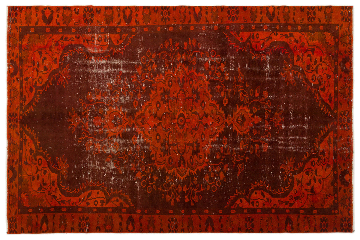 Retro Over Dyed Vintage Rug 5&#39;11&#39;&#39; x 8&#39;11&#39;&#39; ft 181 x 273 cm