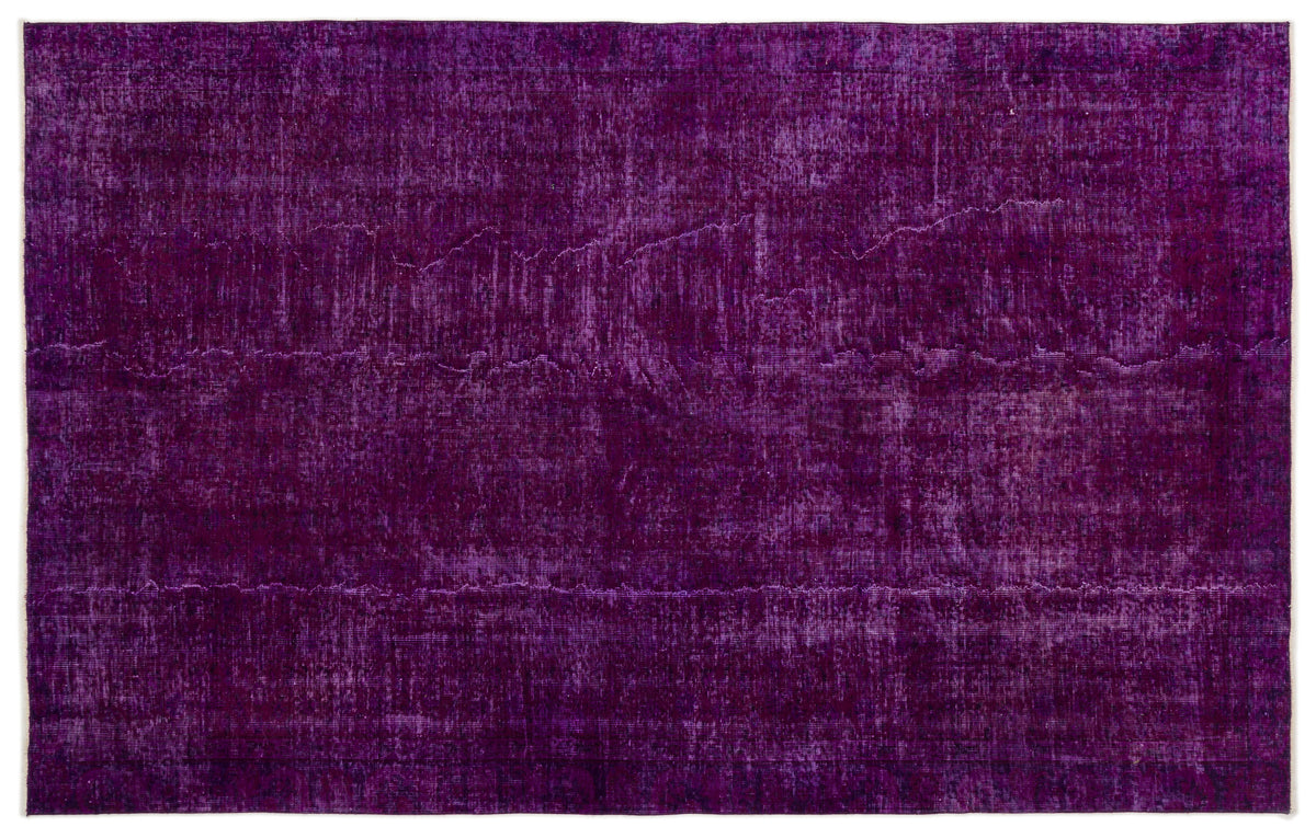 Purple Over Dyed Vintage Rug 6&#39;3&#39;&#39; x 9&#39;7&#39;&#39; ft 191 x 291 cm