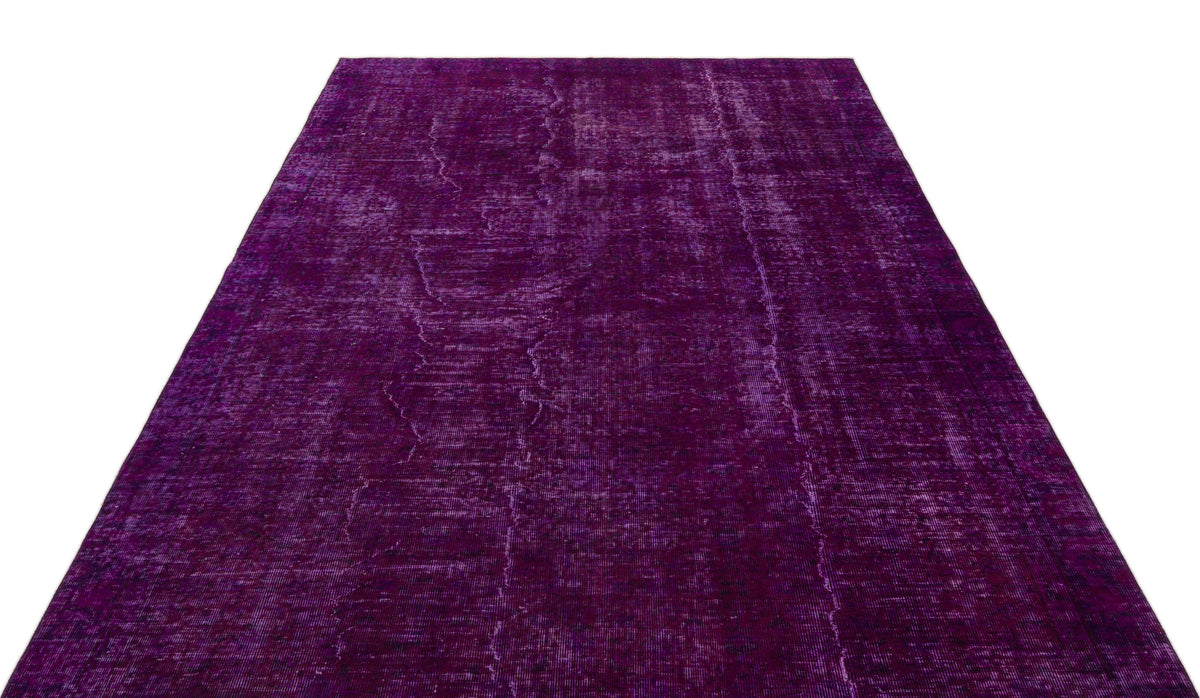Purple Over Dyed Vintage Rug 6&#39;3&#39;&#39; x 9&#39;7&#39;&#39; ft 191 x 291 cm
