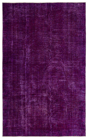 Purple Over Dyed Vintage Rug 6'3'' x 9'7'' ft 191 x 291 cm