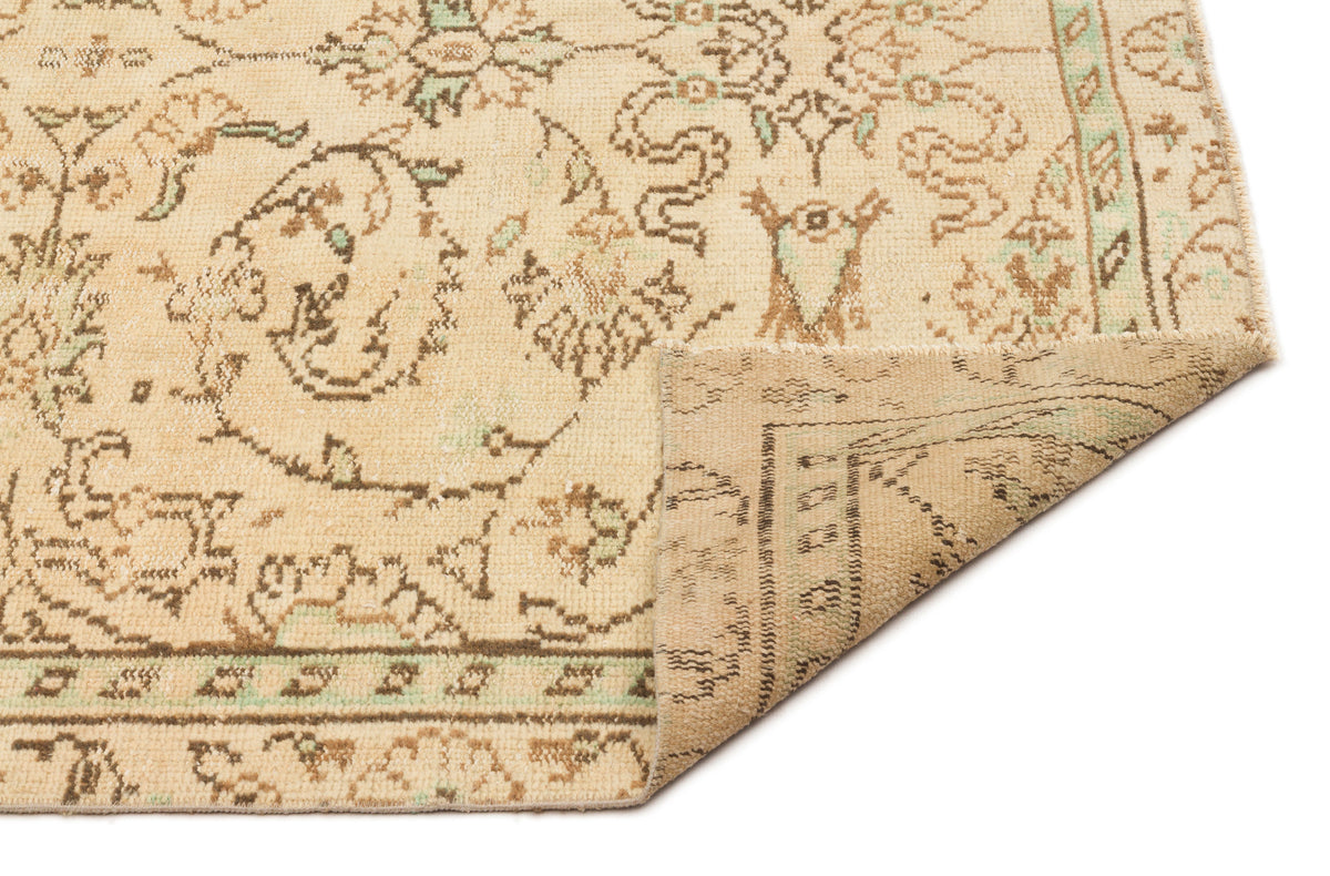 Beige Over Dyed Vintage Rug 4&#39;11&#39;&#39; x 8&#39;0&#39;&#39; ft 149 x 245 cm