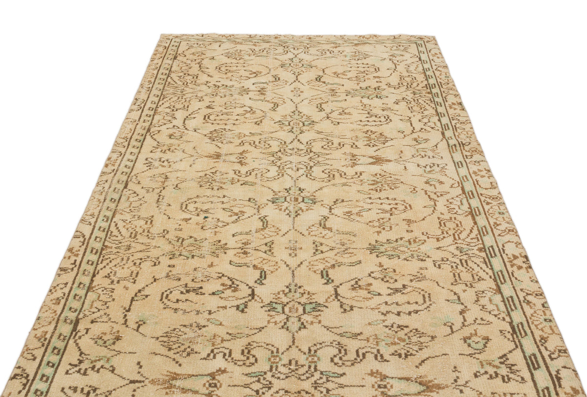 Beige Over Dyed Vintage Rug 4&#39;11&#39;&#39; x 8&#39;0&#39;&#39; ft 149 x 245 cm