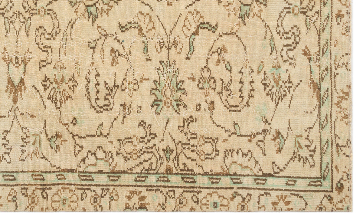 Beige Over Dyed Vintage Rug 4&#39;11&#39;&#39; x 8&#39;0&#39;&#39; ft 149 x 245 cm