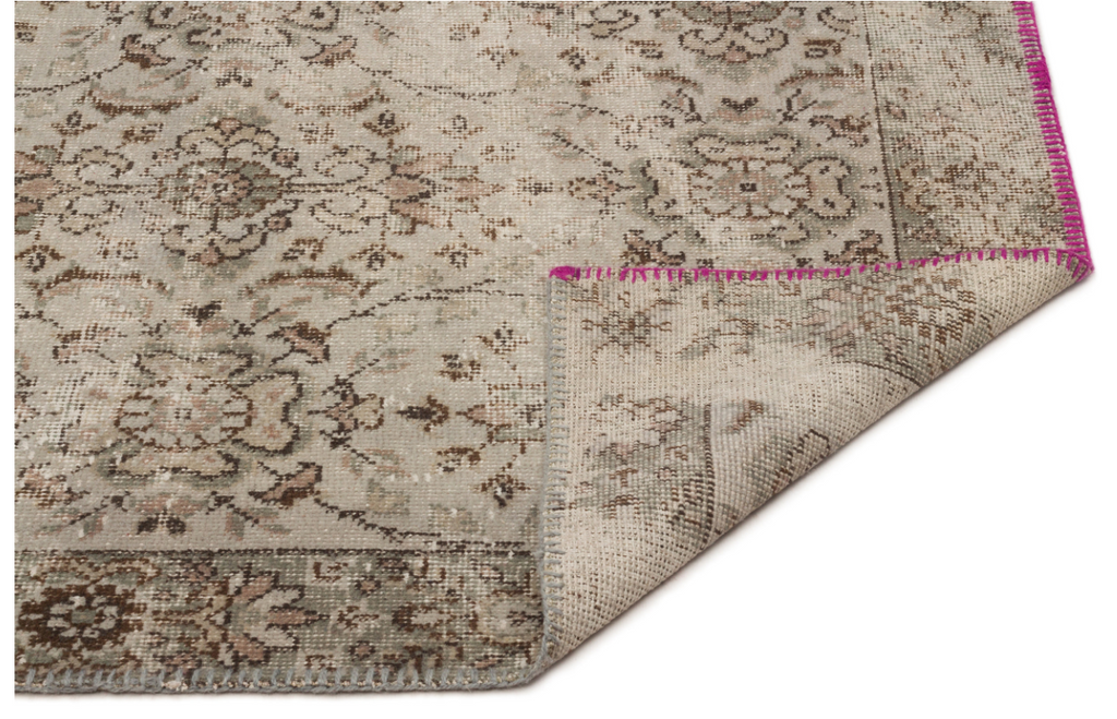 Retro Design Gray Over Dyed Vintage Rug 5'7'' x 9'8'' ft 170 x 295 cm