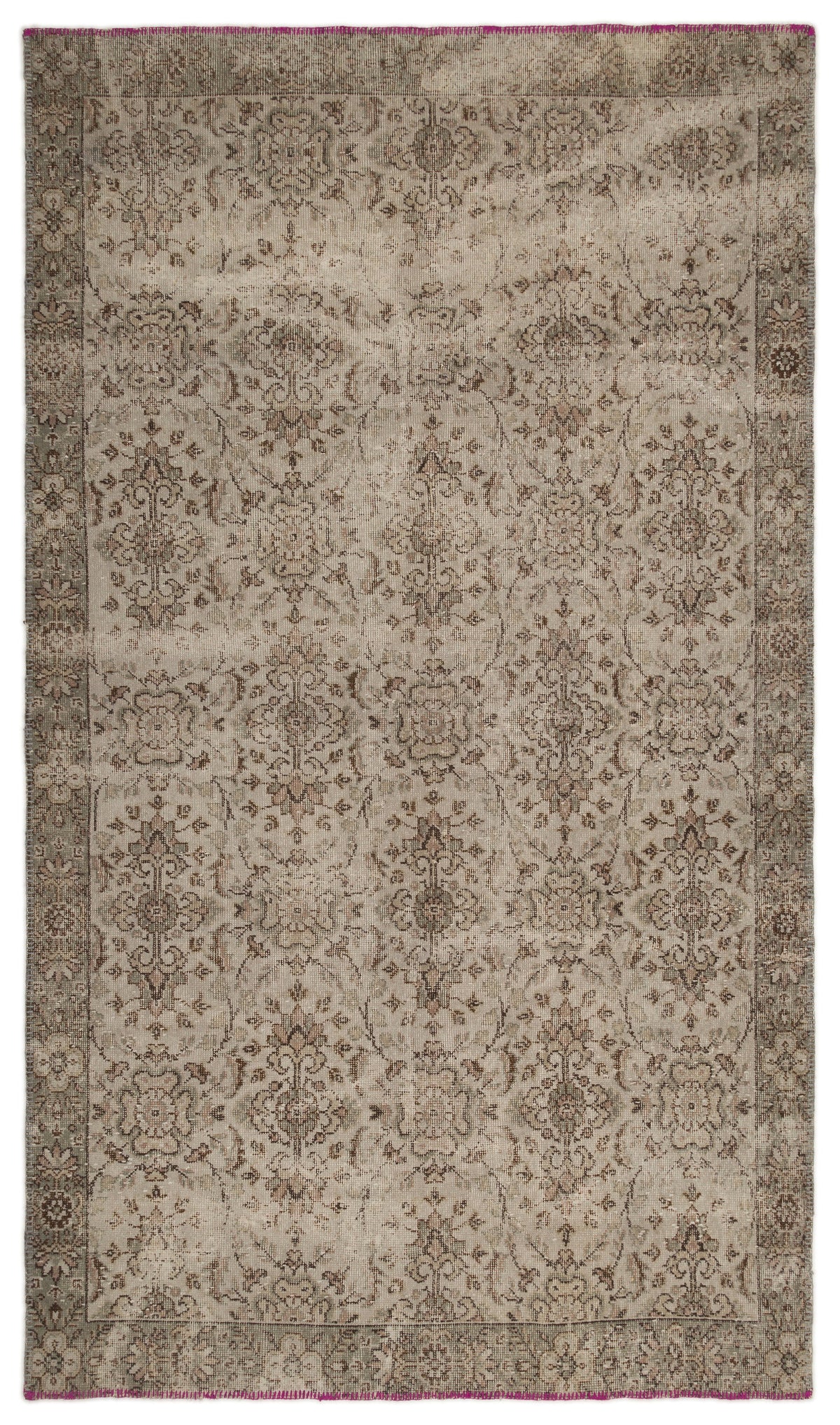 Gray Over Dyed Vintage Rug 5&#39;7&#39;&#39; x 9&#39;8&#39;&#39; ft 170 x 295 cm