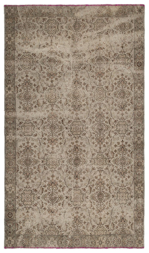 Gray Over Dyed Vintage Rug 5'7'' x 9'8'' ft 170 x 295 cm