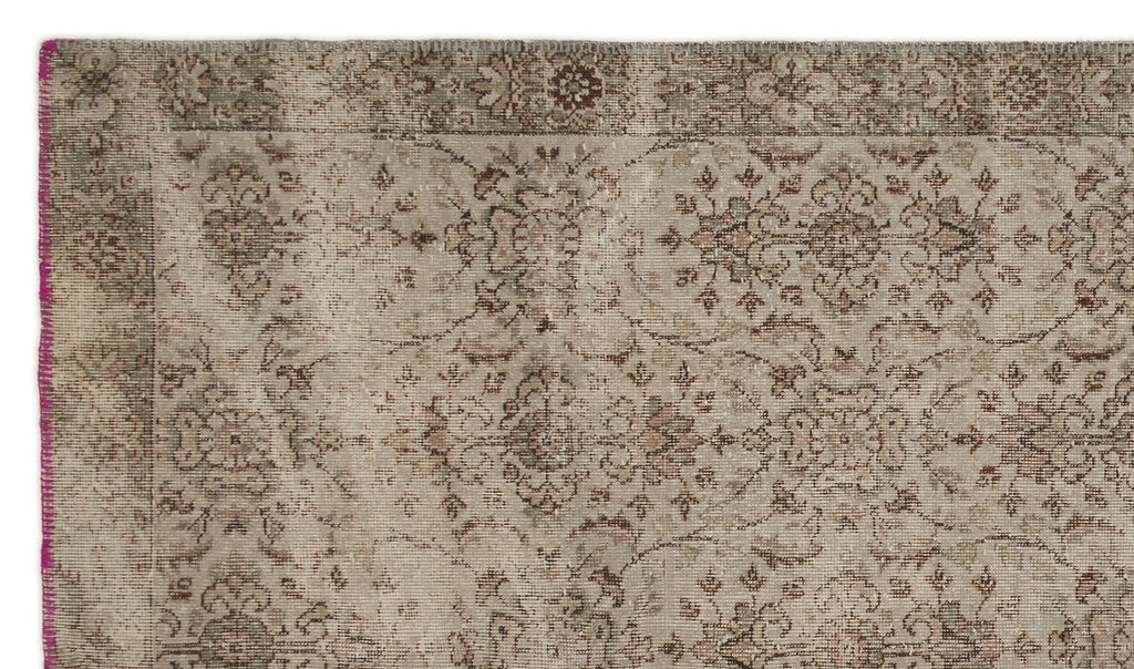 Gray Over Dyed Vintage Rug 5'7'' x 9'8'' ft 170 x 295 cm