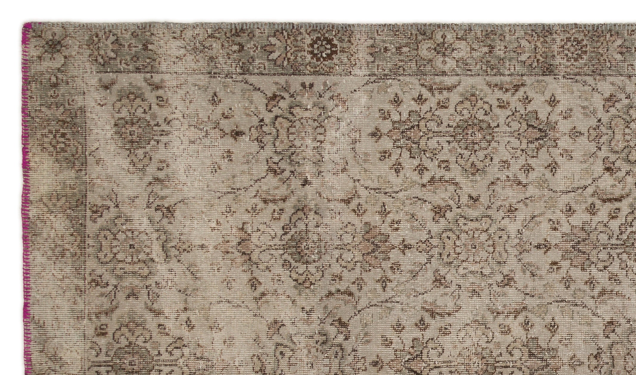 Gray Over Dyed Vintage Rug 5'7'' x 9'8'' ft 170 x 295 cm