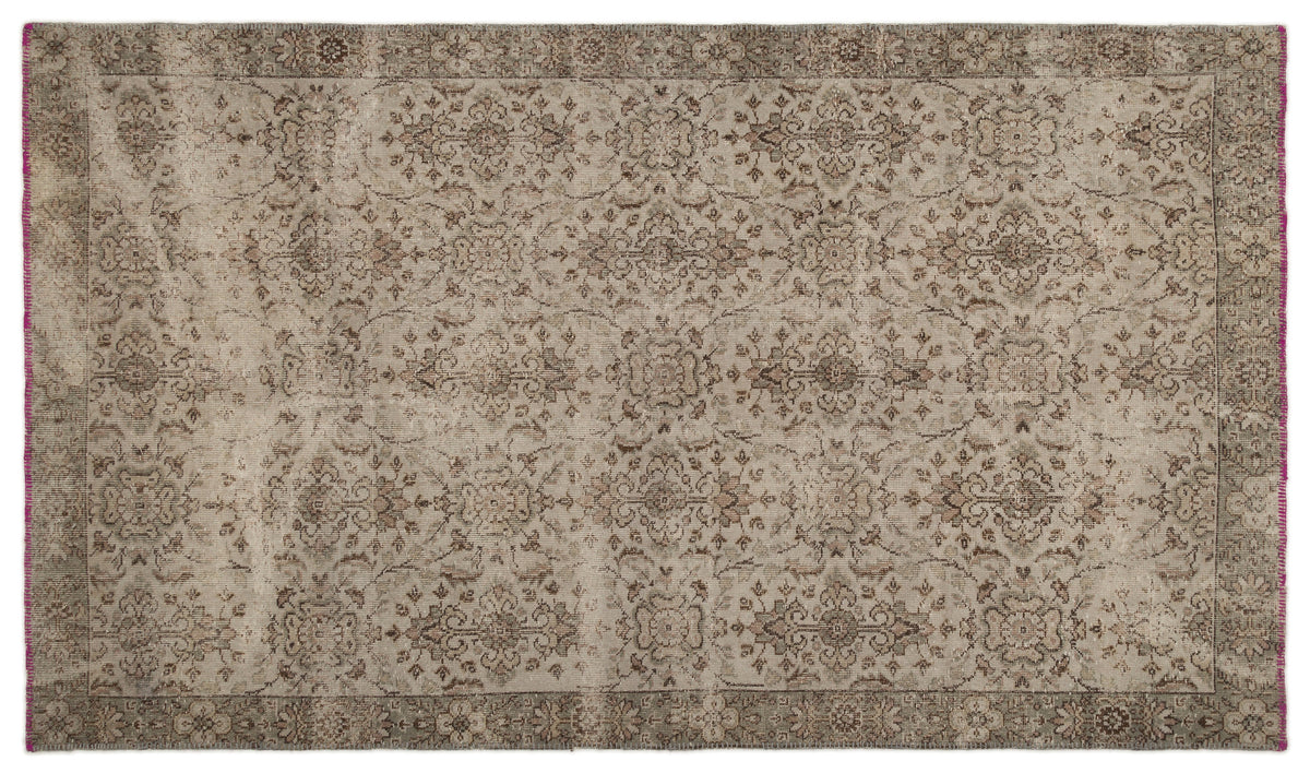 Gray Over Dyed Vintage Rug 5&#39;7&#39;&#39; x 9&#39;8&#39;&#39; ft 170 x 295 cm