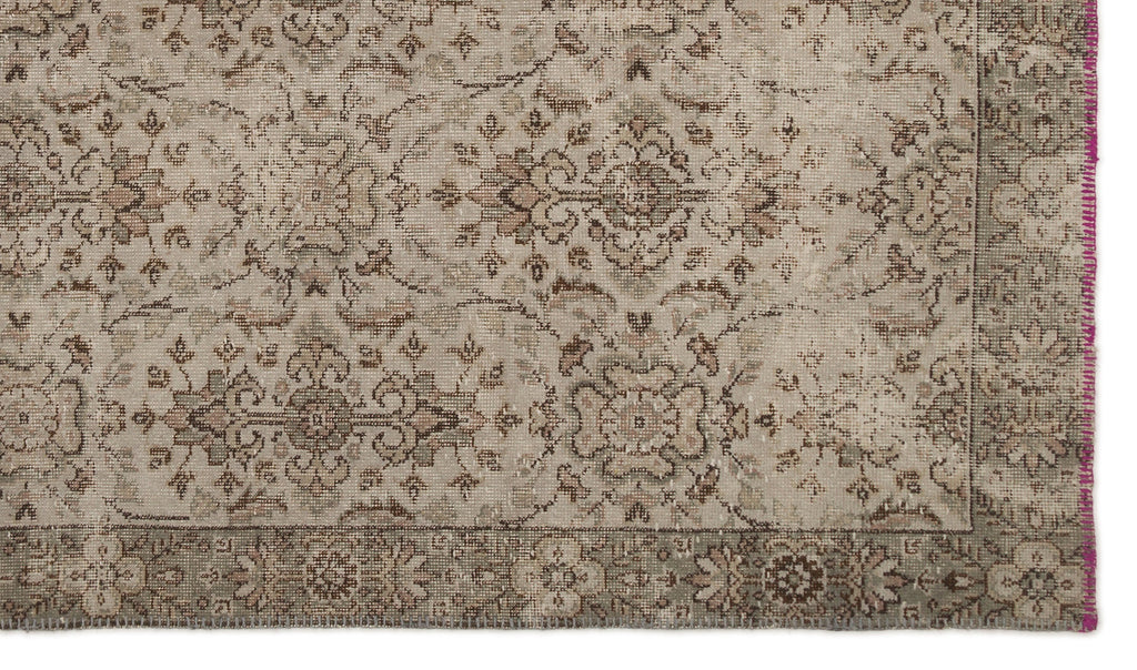 Gray Over Dyed Vintage Rug 5'7'' x 9'8'' ft 170 x 295 cm