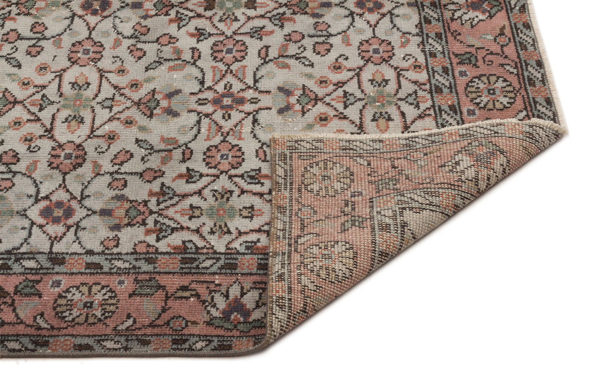 Gray Over Dyed Vintage Rug 5&#39;2&#39;&#39; x 8&#39;6&#39;&#39; ft 157 x 260 cm