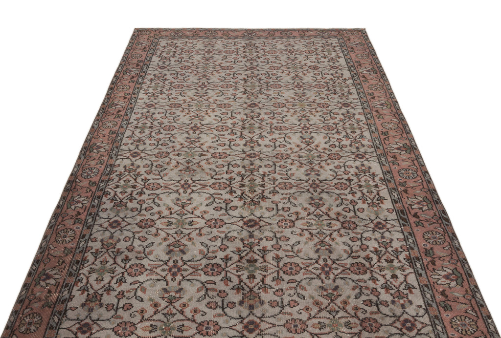 Gray Over Dyed Vintage Rug 5'2'' x 8'6'' ft 157 x 260 cm