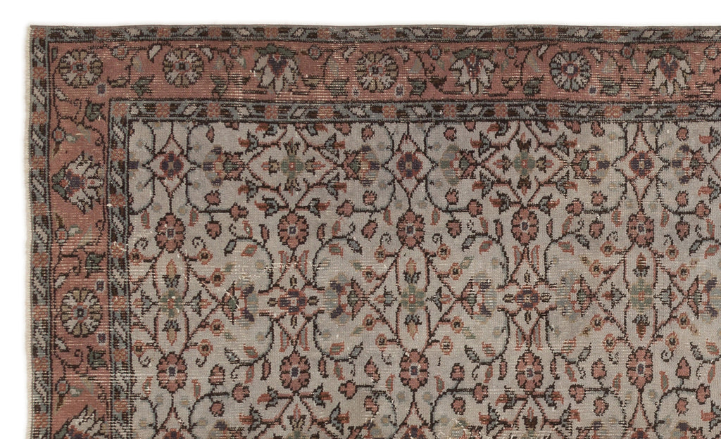 Gray Over Dyed Vintage Rug 5'2'' x 8'6'' ft 157 x 260 cm