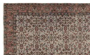 Gray Over Dyed Vintage Rug 5'2'' x 8'6'' ft 157 x 260 cm