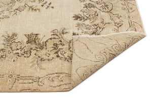 Beige Over Dyed Vintage Rug 5'1'' x 8'8'' ft 156 x 264 cm