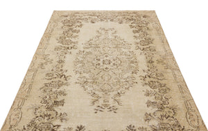 Beige Over Dyed Vintage Rug 5'1'' x 8'8'' ft 156 x 264 cm