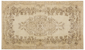 Traditional Design Beige Over Dyed Vintage Rug 5'1'' x 8'8'' ft 156 x 264 cm
