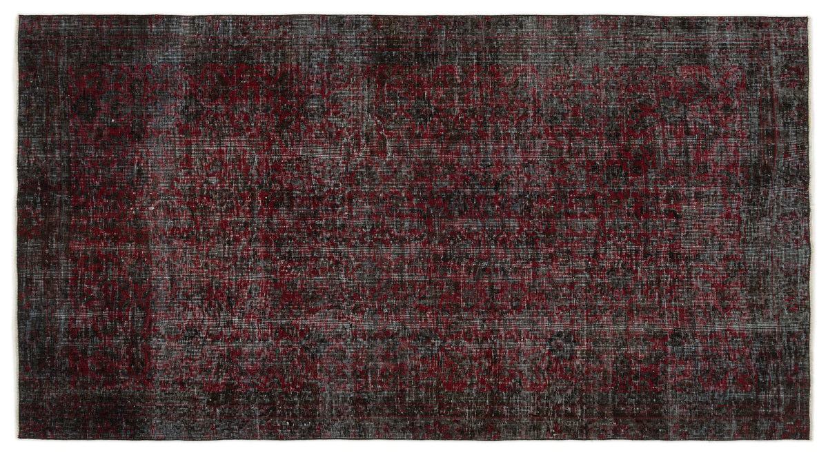 Red Over Dyed Vintage Rug 4&#39;10&#39;&#39; x 9&#39;1&#39;&#39; ft 148 x 277 cm