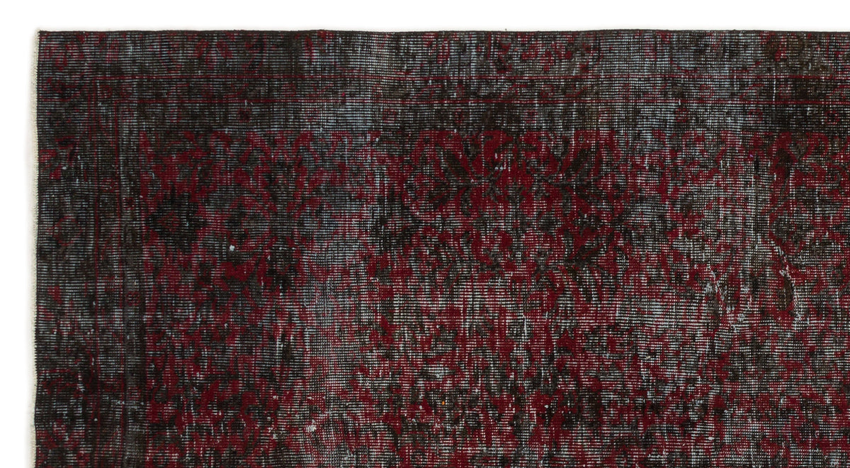 Red Over Dyed Vintage Rug 4&#39;10&#39;&#39; x 9&#39;1&#39;&#39; ft 148 x 277 cm