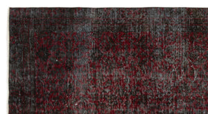 Red Over Dyed Vintage Rug 4'10'' x 9'1'' ft 148 x 277 cm