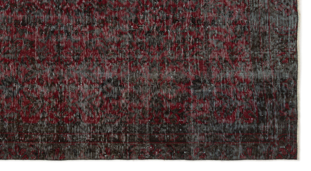 Red Over Dyed Vintage Rug 4'10'' x 9'1'' ft 148 x 277 cm