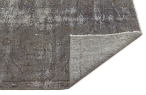 Gray Over Dyed Vintage Rug 4'5'' x 7'8'' ft 135 x 233 cm