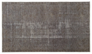 Gray Over Dyed Vintage Rug 4'5'' x 7'8'' ft 135 x 233 cm