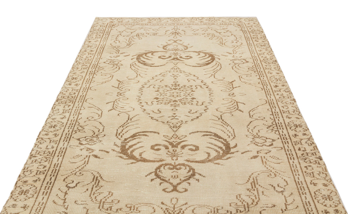 Beige Over Dyed Vintage Rug 5&#39;4&#39;&#39; x 9&#39;1&#39;&#39; ft 162 x 277 cm
