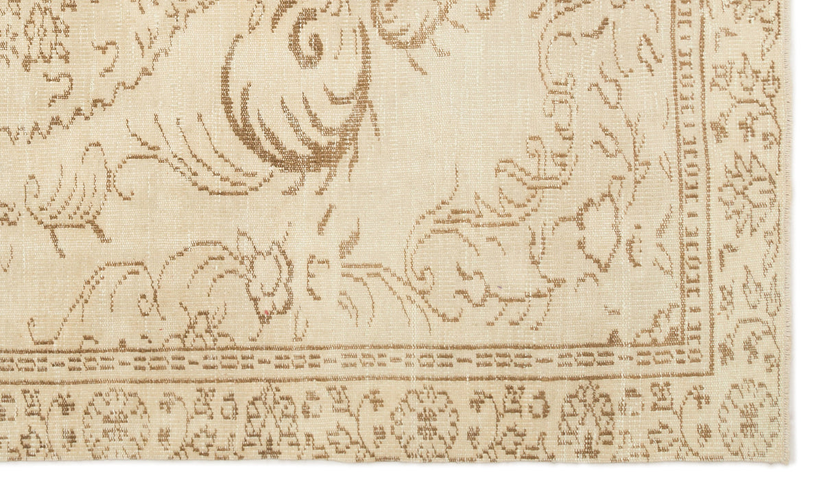Beige Over Dyed Vintage Rug 5&#39;4&#39;&#39; x 9&#39;1&#39;&#39; ft 162 x 277 cm