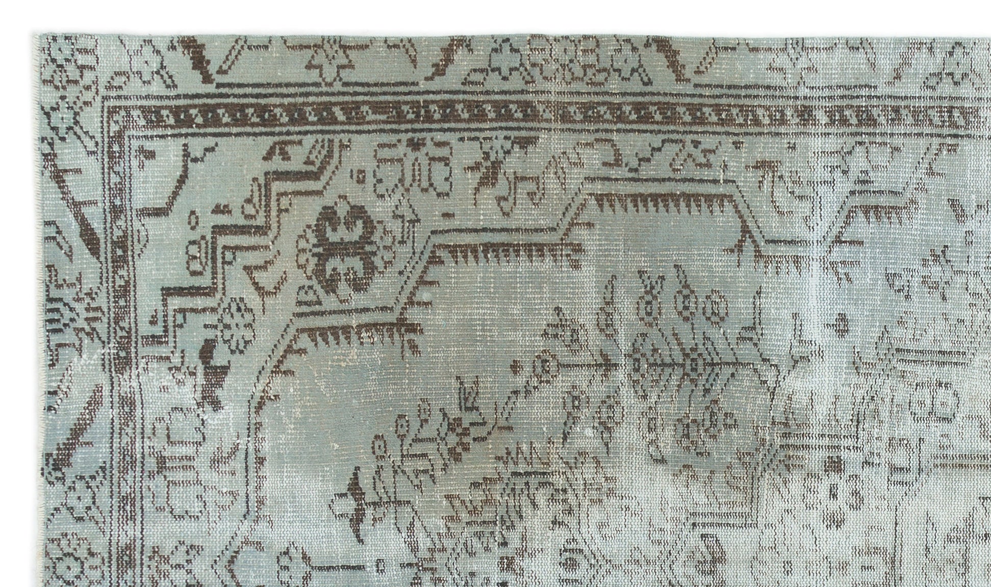 Blue Over Dyed Vintage Rug 5'3'' x 8'10'' ft 159 x 270 cm