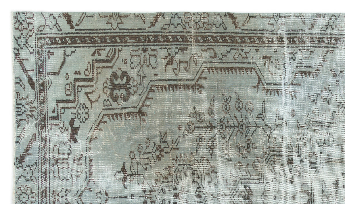 Blue Over Dyed Vintage Rug 5&#39;3&#39;&#39; x 8&#39;10&#39;&#39; ft 159 x 270 cm