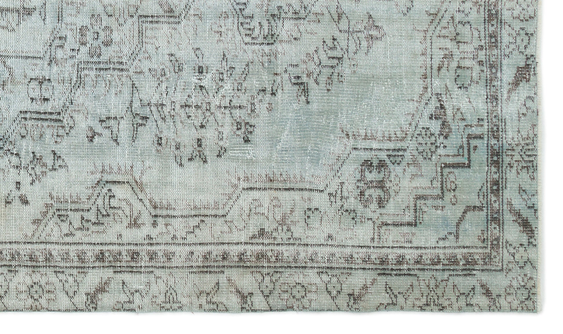 Blue Over Dyed Vintage Rug 5'3'' x 8'10'' ft 159 x 270 cm