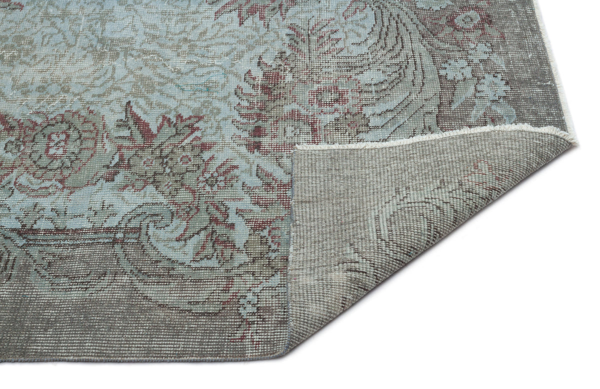 Blue Over Dyed Vintage Rug 5&#39;7&#39;&#39; x 9&#39;1&#39;&#39; ft 170 x 277 cm