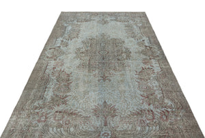 Blue Over Dyed Vintage Rug 5'7'' x 9'1'' ft 170 x 277 cm