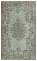 Blue Over Dyed Vintage Rug 5'7'' x 9'1'' ft 170 x 277 cm
