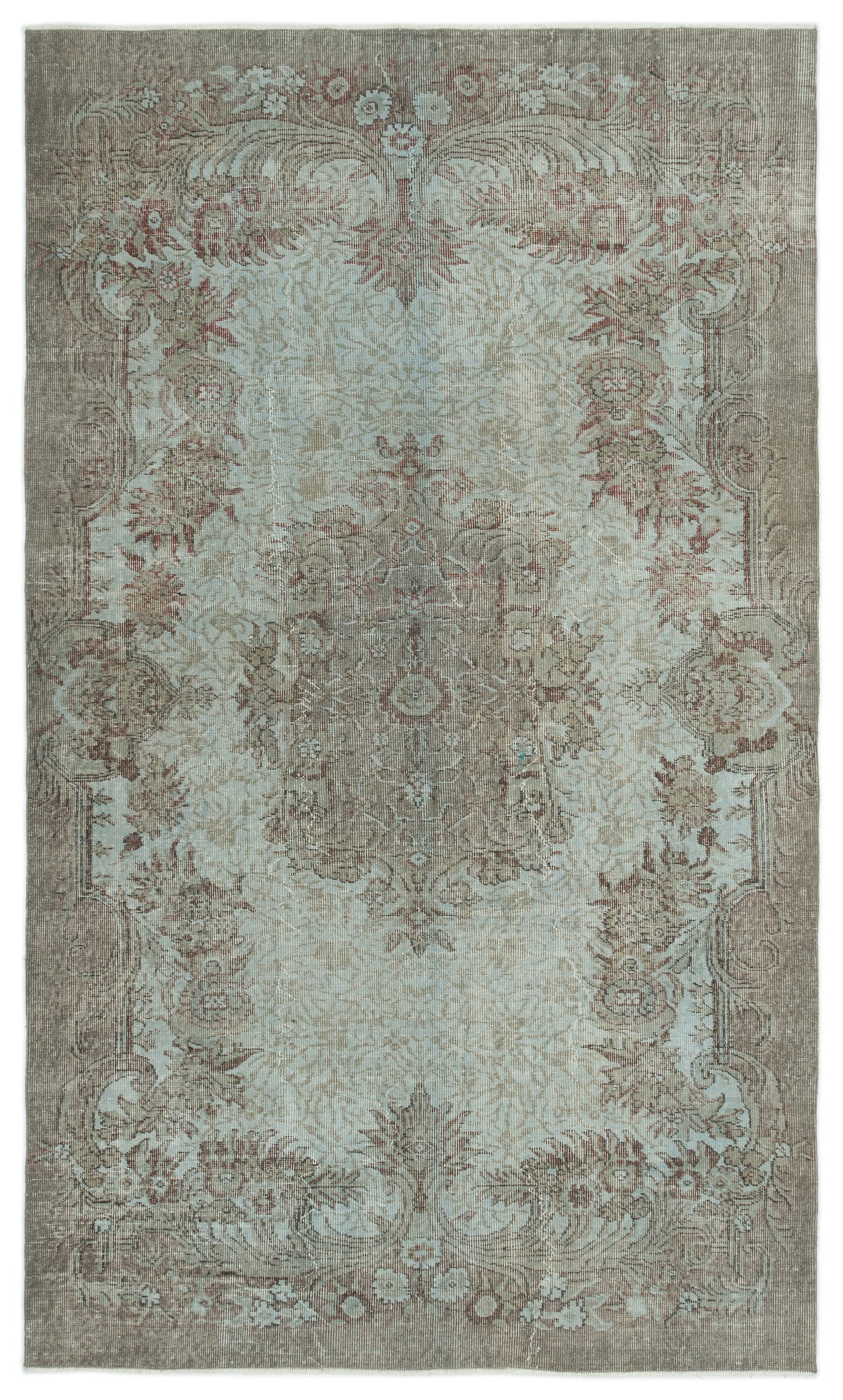 Blue Over Dyed Vintage Rug 5&#39;7&#39;&#39; x 9&#39;1&#39;&#39; ft 170 x 277 cm