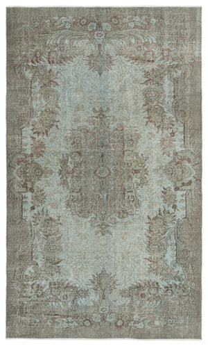 Blue Over Dyed Vintage Rug 5'7'' x 9'1'' ft 170 x 277 cm