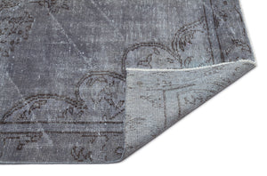 Gray Over Dyed Vintage Rug 5'5'' x 9'8'' ft 164 x 295 cm