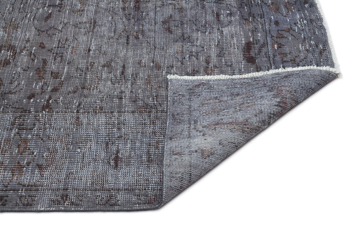 Gray Over Dyed Vintage Rug 5&#39;2&#39;&#39; x 8&#39;10&#39;&#39; ft 158 x 270 cm
