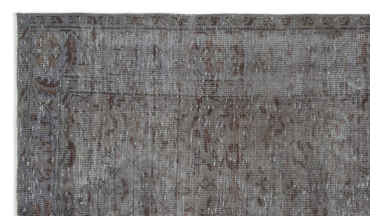 Gray Over Dyed Vintage Rug 5&#39;2&#39;&#39; x 8&#39;10&#39;&#39; ft 158 x 270 cm